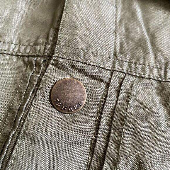 Tahari Olive Green Jacket New Snap Down Front Lyocell Womens Size XXL - Picture 5 of 8